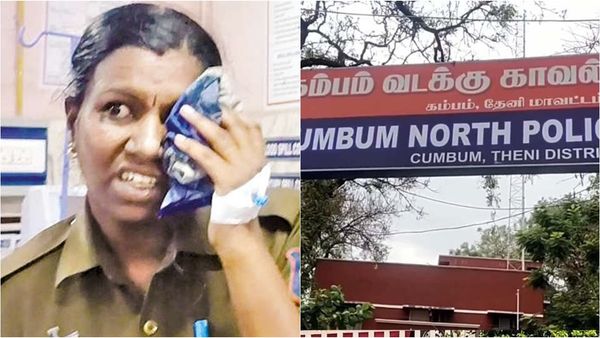 தேனி அருகே காவலர் அம்பிகாவை கீழே தள்ளிவிட்ட குபேந்திரன்.. அடுத்து அவரது செயலால் ஆடிப்போன பொதுமக்கள்