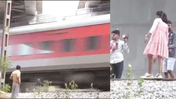 எல்லை மீறி போறீங்க.. தண்டவாளத்தில் நின்று புதுமண ஜோடி செய்த காரியம்.. நூழிலையில் 5 பேர் எஸ்கேப்