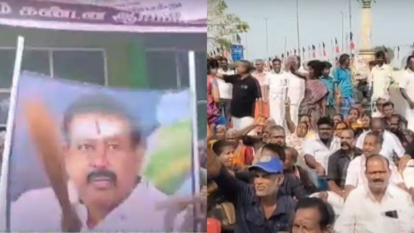 சர்ச்சை பேச்சு! பொன்முடி உருவப் படத்தை துடைப்பத்தால் அடித்து ஆர்ப்பாட்டம்.. அதிமுகவினர் ஆவேசம்