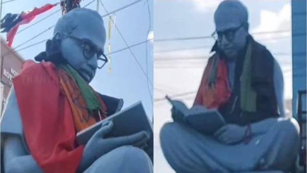 அண்ணா சிலைக்கு திமுக கொடியுடன் பாஜக கொடியை போர்த்தியதால் பரபரப்பு.. தஞ்சாவூரில் என்ன நடந்தது?