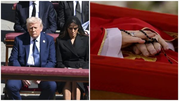 போப் இறுதி சடங்கில் தூங்கி வழிந்த டிரம்ப்? சோஷியல் மீடியாவில் பரவலாக பகிரப்பட்ட போட்டோ!