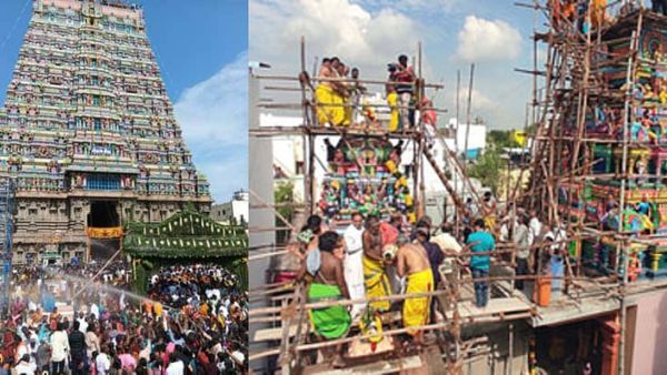 தென்காசியில் கோலாகலம்.. 19 வருடத்துக்கு பின் பக்தர்கள் ஹேப்பி.. காசி விஸ்வநாதர் கோவில் கும்பாபிஷேகம்