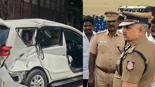 பின்னால் வந்து மோதிய லாரி.. நொறுங்கிய கார்! விபத்தில் சிக்கிய ஆவடி போலீஸ் கமிஷனர் நிலை என்ன?