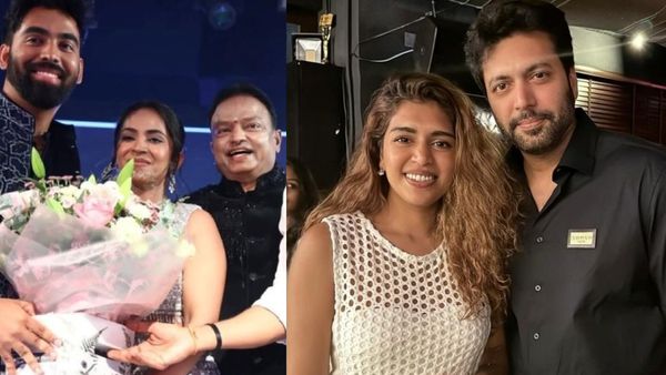 ஐசரி கணேஷ் மகள் திருமணம்! பட்டு வேட்டி சட்டையில் தோழி கெனிஷாவுடன் அட்டன்டன்ஸ் கொடுத்த ரவி மோகன்