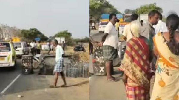 திருப்பூரில் அதிகாலையில் ஷாக்! பாலம் கட்ட தோண்டிய பள்ளத்தில் பைக் விழுந்து கணவன் - மனைவி உயிரிழப்பு