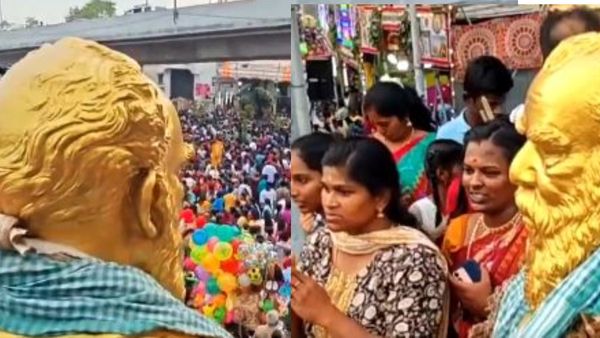 மதுரைக்கு வந்த அழகர்.. பெரியார் சிலை மீது ஏறி பக்தர்கள் தரிசனம்! திருவிழாவில் அரங்கேறிய சுவாரசியம்!