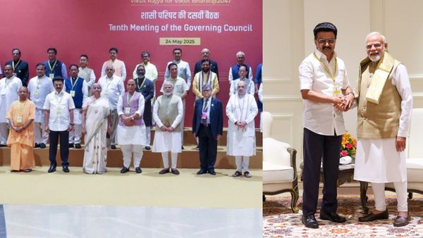 ஒரு கூட்டுக் கிளியாக.. யோகி கொஞ்சம் தள்ளி நில்லுங்க.. முதல் வரிசையில் மு.க.ஸ்டாலின்! கையை விடலையே!