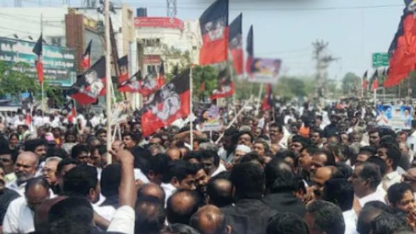 தஞ்சையில் திரண்ட அதிமுகவினர்.. திருவிடைமருதூர் பாலியல் வன்கொடுமை சம்பவத்தை கண்டித்து ஆர்ப்பாட்டம்!