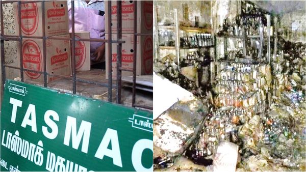 சிவகங்கை டாஸ்மாக் கடையில் குடிபோதையில் இளைஞரின் தப்பு..  20 லட்சம் ரூபாய் சரக்கு மொத்தமாக காலி