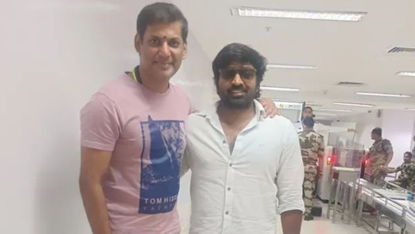 விஷால் மயங்கி விழுந்ததை விடுங்க! சென்னை விமான நிலையத்தில் யாருடன் போட்டோ எடுத்திருக்காரு பாருங்க!