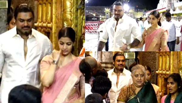 ஒரு பெண்ணுக்கு இதை விட வேறென்ன வேணும்.. கோவிலில் கணவருடன் மகிழ்ச்சி செய்தியை பகிர்ந்த வரலட்சுமி