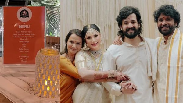 நடிகை அமலா மகன் அகில் கல்யாணத்தில் இப்படியொரு ஹைலைட்? அந்த சாப்பாட்டு தட்டில் மெனு பாருங்க! சூப்பர்ல