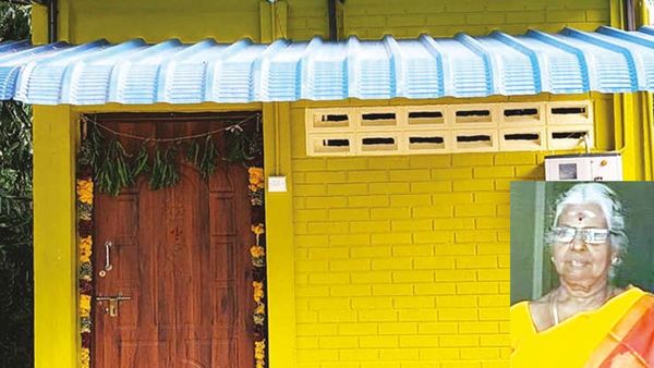 கடலூரில் ஆதரவின்றி குடிசையில் வசித்த ஓய்வு பெற்ற தலைமை ஆசிரியைக்கு வீடு கட்டிக்கொடுத்த மாணவர்கள்