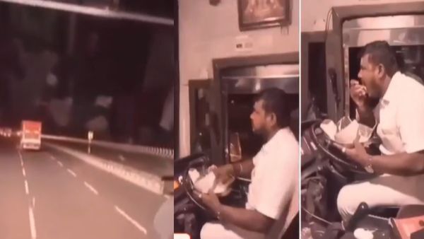 பஸ்சை ஓட்டிக்கொண்டே ஹாயாக சாப்பிட்ட டிரைவர்.. மதுரை ஆம்னி பஸ்சில் பயணிகள் கண்ட அதிர்ச்சி