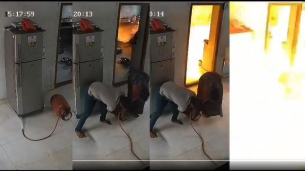 உங்க வீட்டில் கேஸ் சிலிண்டர் இருக்கா? கசிந்த கேஸ்.. பற்றிய தீ! ரொம்ப கவனமாக இருக்கனும்! பரபர வீடியோ!