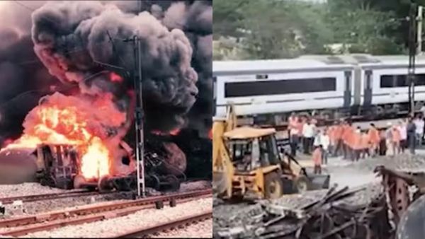 கேஸ் சிலிண்டருடன் ஓடிய ஜனம்! திருவள்ளூரில் சரக்கு ரயில் கவிழ்ந்து! இப்ப மீண்டும் தொடங்கிய ரயில் சேவை