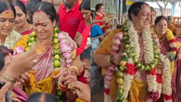 கனவில் வந்த கருமாரி! திருவேற்காடு கோயில் வாசலில் மடிபிச்சை ஏந்திய நடிகை நளினி!