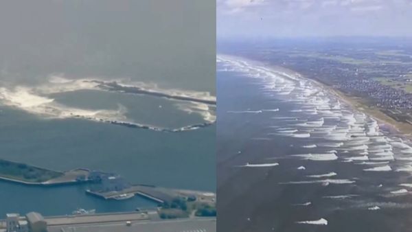 உடம்பே சிலிர்க்குதே.. இந்த வீடியோவை பாருங்க.. ரஷ்யாவில் பல அடி உயரத்திற்கு பாய்ந்த சுனாமி அலைகள்!