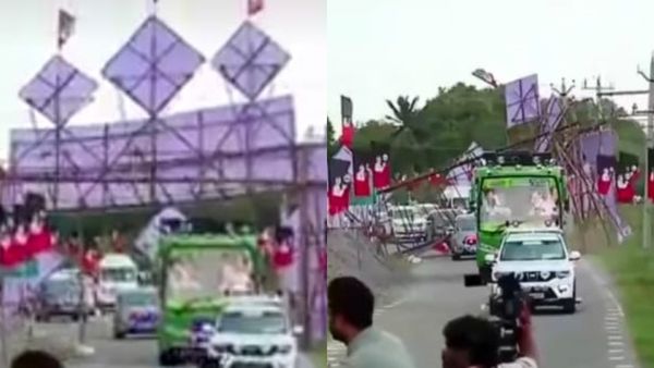 நூலிழையில் தப்பிய எடப்பாடி பழனிச்சாமி.. வரவேற்பு பேனர் சரிந்து விழுந்ததால் பரபரப்பு.. என்ன நடந்தது?