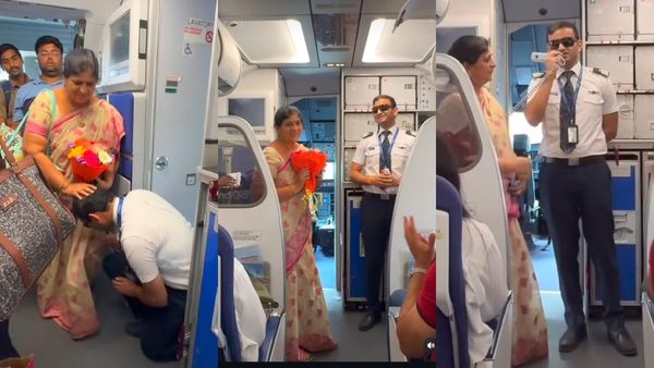 இண்டிகோ விமானத்தில் ஏறிய தாய்.. பைலட்டாக இருந்த மகன் கொடுத்த ‛சர்ப்ரைஸ்'.. பயணிகள் நெகிழ்ச்சி