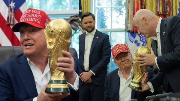 தங்க கோப்பையை தரமாட்டேன்.. உலககோப்பை கால்பந்து சம்மேளன தலைவருக்கு ஷாக் கொடுத்த டிரம்ப்! சிரிப்பலை