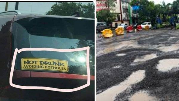 ‘Not drunk, avoiding potholes'.. காரின் பின்னால் இருந்த வாசகம்.. பெங்களூருவுக்கு தலைக்குனிவு