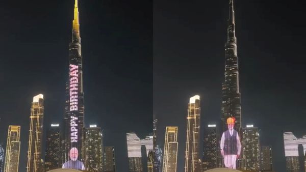 புர்ஜ் கஃலீபாவில் மோடியின் முகம்.. வண்ணமாக ஜொலித்த உலகின் உயரமான கட்டடம்.. பிறந்தநாளுக்கு ‛கிப்ட்’