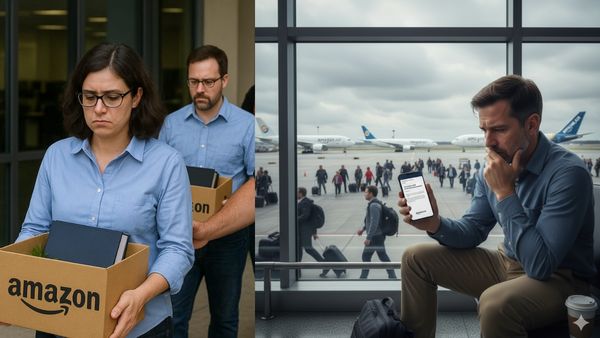 தீபாவளி முடிந்து பணிக்கு வந்த பெங்களூர் ஊழியர்.. விமானத்தில் இறங்கியதும் அமேசான் கொடுத்த ஷாக்.. வேலை போச்சி