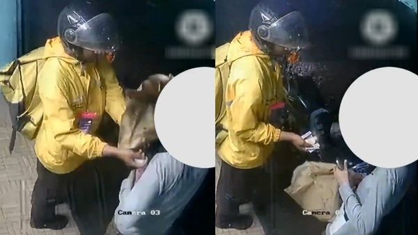 இளம்பெண்ணை பார்த்ததும் டெலிவரி பாய் செய்த வேலை.. அடச்சீ.. பார்சல் கொடுக்கபோனபோது ஷாக் வீடியோ