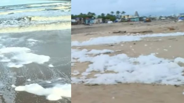 பட்டினப்பாக்கம் கடலோரத்தில் நுரை நுரையாய் வந்த அலைகள்.. அதிர்ந்த மீனவர்கள்.. என்னாச்சு? காரணம் என்ன?