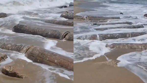 தனுஷ்கோடி சுற்றுலா சென்றவர்களுக்கு ஆச்சரியம்... 60 ஆண்டுகளுக்கு பின் சம்பவம்.. வெளியே வந்த பாலம்