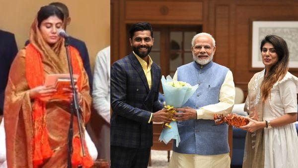 அமைச்சரானார் ரவீந்திர ஜடேஜாவின் மனைவி ரிவாபா ஜடேஜா.. குஜராத்தில் புதிய அமைச்சர்கள் பதவியேற்பு