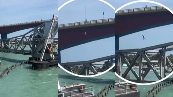 இராமநாதபுரம் கடலில் விழுந்த உருவம்.. ராமேஸ்வரம் பாம்பன் நடு பாலத்தில் யாரது? ஒன்னுமே புரியலயே