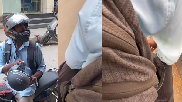 இளம்பெண் பின்னால் இருக்க.. பைக் ஓட்டியபடி ரேபிடோ ஓட்டுநரின் கை எங்க இருக்கு பாருங்க? அடச்சீ