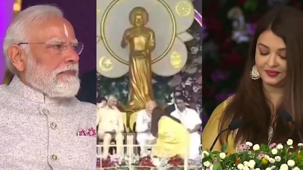 திடீரென பிரதமர் மோடியின் காலில் விழுந்த நடிகை ஐஸ்வர்யா ராய்.. சாய்பாபா நூற்றாண்டு விழா மேடையில் சுவாரசியம்