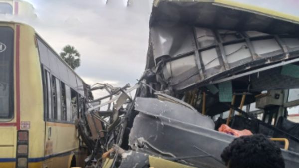 சிவகங்கை திருப்பத்தூர் அருகே 2 அரசு பேருந்துகள் நேருக்கு நேர் மோதி கோர விபத்து.. 11 பேர் பலி!