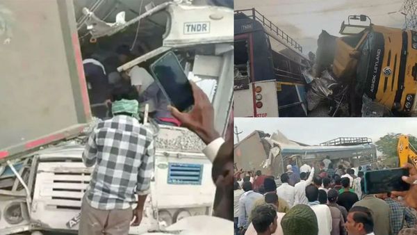 டிப்பர் லாரி மீது மோதிய அரசு பேருந்து.. 19 பேர் பலி! தெலங்கானாவில் ஷாக்!