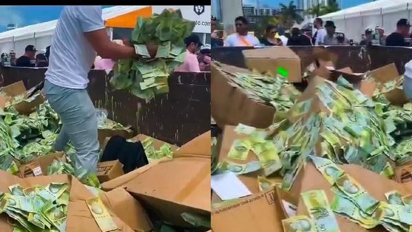 திடீரென கொட்டிய பணமழை.. லாரியில் பெட்டி பெட்டியாக பணத்தை கொண்டு வந்து அள்ளி வீசிய இளைஞர்! பின்னணி