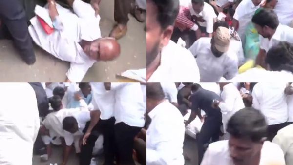 அதிமுக பொதுக்குழு: நுழைவு வாயிலில் தள்ளுமுள்ளு.. முண்டியடித்த தொண்டர்கள்.. கீழே விழுந்ததால் பரபரப்பு