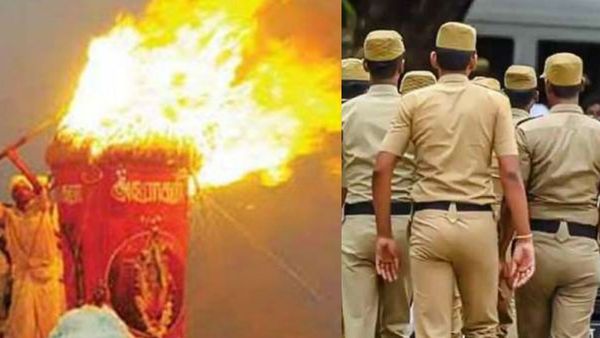 திருப்பரங்குன்றம் மலை உச்சிப் பிள்ளையார் கோவில் அருகே எப்போதும் போல ஏற்றப்பட்ட மகா தீபம்!