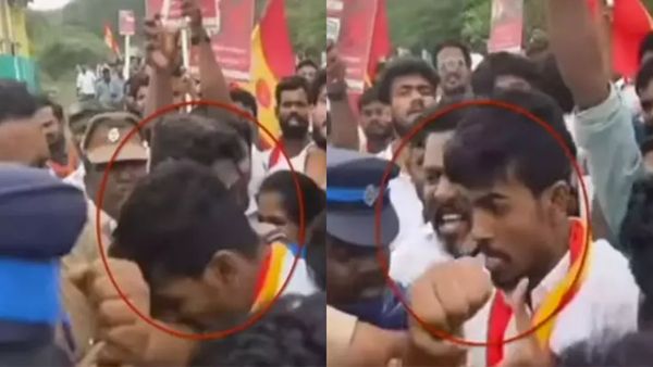 போலீஸ் கையை பிடித்து வெறியுடன் கடித்து வைத்த தவெக தொண்டர் ஜெமினி.. தருமபுரியில் கைது!