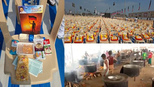 தடபுடலாக தயாராகும் மட்டன் பிரியாணி.. இருக்கைகளில் ஸ்நாக்ஸ் பை.. திமுக இளைஞரணி ஸ்பெஷல் ஏற்பாடு!