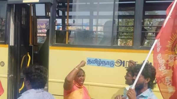 அரசு பஸ்களில் தமிழ்நாடு என போஸ்டர் ஒட்டும் போராட்டம் அதிகரிப்பு.. பின்னணி என்ன? பெயர் மாற்றம் ஏன்?