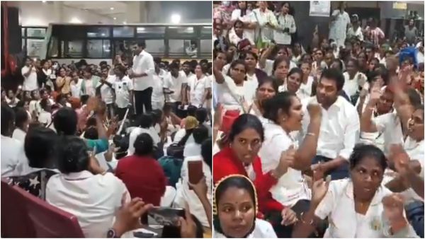 கிளாம்பாக்கத்தில் நள்ளிரவில் போராட்டத்தில் ஈடுபட்ட செவிலியர்கள்! ஆதவ் அர்ஜுனா நேரில் ஆதரவு!