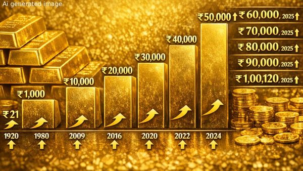 காலம் எவ்வளவு வேகமா சுத்துது பாத்தீங்களா? 1920ல 21 ரூபாய்.. 2025ல 1 லட்சம்! தலை சுத்த வைத்த தங்கம்!