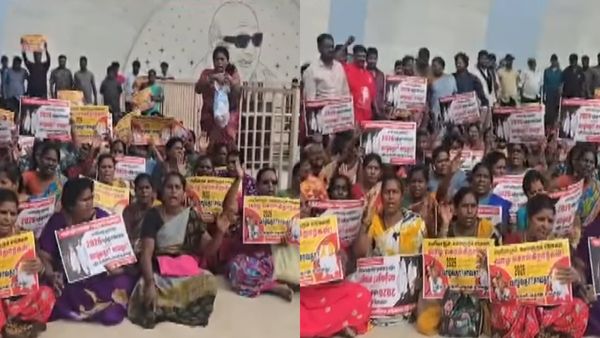 கருணாநிதி நினைவிடத்தில் தூய்மை பணியாளர்கள் போராட்டம்.. குண்டுக்கட்டாக கைது செய்த போலீஸ்