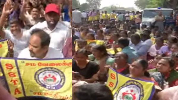 சம வேலைக்கு சம ஊதியம்.. சென்னை கலெக்டர் அலுவலகத்தை முற்றுகையிட்டு போராடிய இடை நிலை ஆசிரியர்கள் கைது