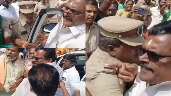 வாகனத்தை முற்றுகையிட்ட மக்கள்.. அடிப்பது போல் பாய்ந்த திமுக எம்பி தங்க தமிழ்ச்செல்வன்.. தேனியில் பரபரப்பு