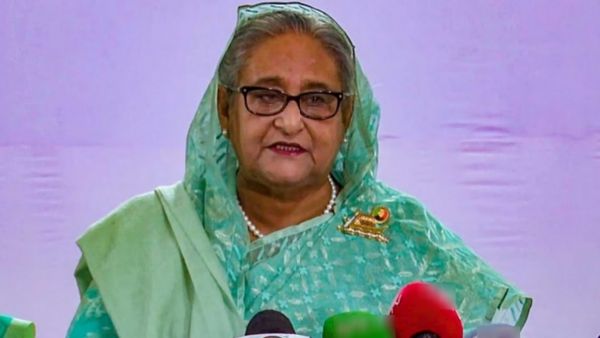 இந்தியாவில் தஞ்சம் அடைந்த பின் முதல் முறை.. பொதுநிகழ்ச்சியில் உரையாற்றிய ஷேக் ஹசீனா! ஆவேச பேச்சு