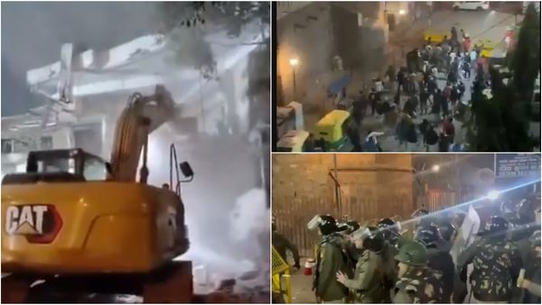 நள்ளிரவில் மசூதி அருகே இறங்கிய புல்டோசர்.. கல்வீச்சு, கண்ணீர் புகை குண்டுகள்.. டெல்லியில் பதற்றம்